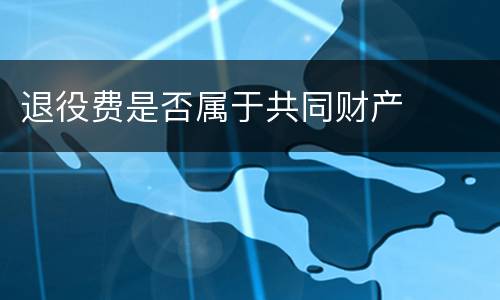 退役费是否属于共同财产