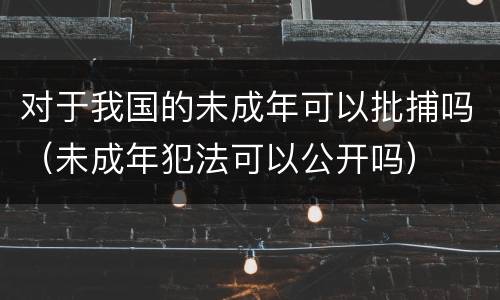对于我国的未成年可以批捕吗（未成年犯法可以公开吗）
