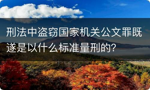 刑法中盗窃国家机关公文罪既遂是以什么标准量刑的？