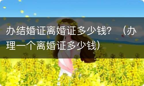 办结婚证离婚证多少钱？（办理一个离婚证多少钱）