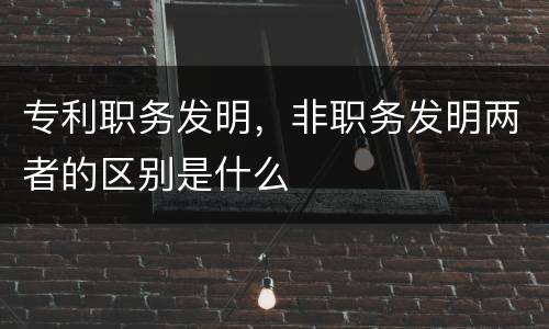 专利职务发明，非职务发明两者的区别是什么