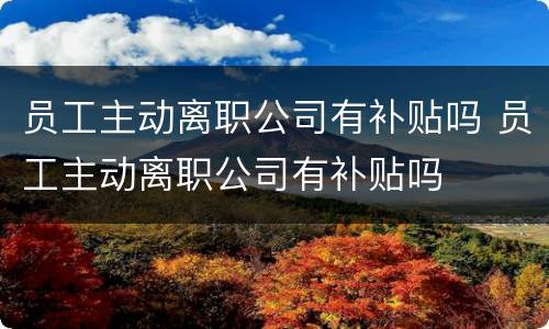 员工主动离职公司有补贴吗 员工主动离职公司有补贴吗