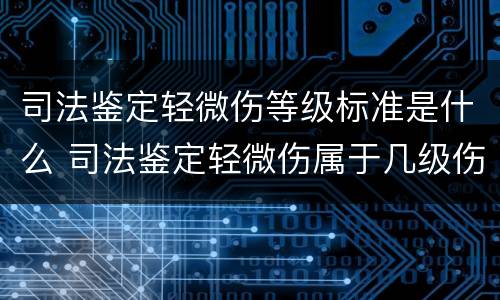 司法鉴定轻微伤等级标准是什么 司法鉴定轻微伤属于几级伤残