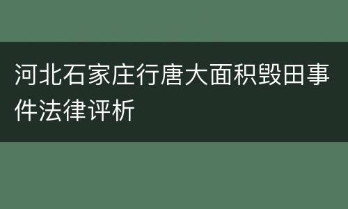 河北石家庄行唐大面积毁田事件法律评析
