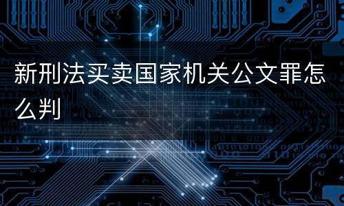 新刑法买卖国家机关公文罪怎么判