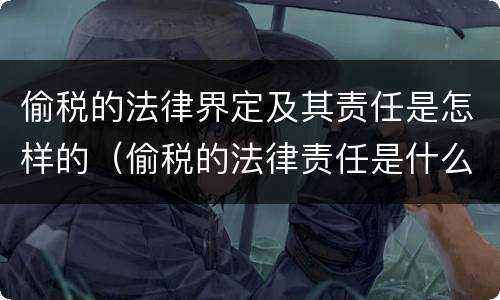 偷税的法律界定及其责任是怎样的（偷税的法律责任是什么）