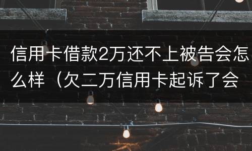 信用卡借款2万还不上被告会怎么样（欠二万信用卡起诉了会怎么样）