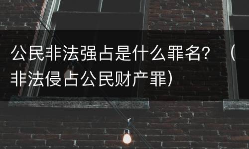 公民非法强占是什么罪名？（非法侵占公民财产罪）