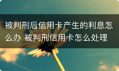 被判刑后信用卡产生的利息怎么办 被判刑信用卡怎么处理