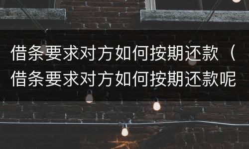 借条要求对方如何按期还款（借条要求对方如何按期还款呢）