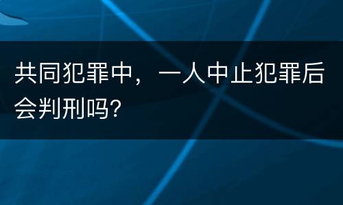 共同犯罪中，一人中止犯罪后会判刑吗？