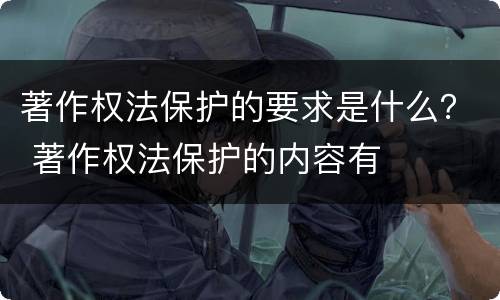 著作权法保护的要求是什么？ 著作权法保护的内容有