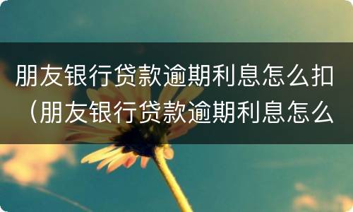 朋友银行贷款逾期利息怎么扣（朋友银行贷款逾期利息怎么扣除）