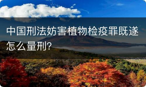 中国刑法妨害植物检疫罪既遂怎么量刑？