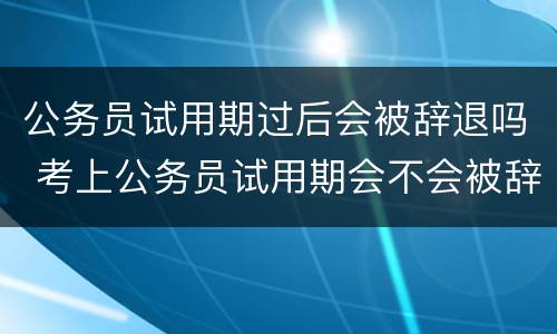 公务员试用期过后会被辞退吗 考上公务员试用期会不会被辞退