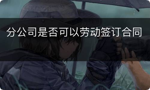 分公司是否可以劳动签订合同