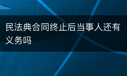 民法典合同终止后当事人还有义务吗