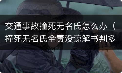 交通事故撞死无名氏怎么办（撞死无名氏全责没谅解书判多久）