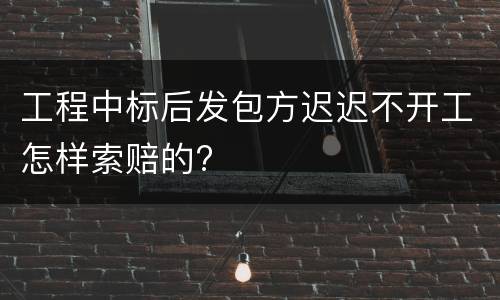 工程中标后发包方迟迟不开工怎样索赔的?