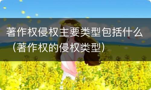 著作权侵权主要类型包括什么（著作权的侵权类型）