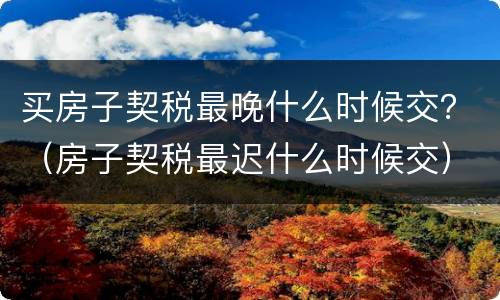 买房子契税最晚什么时候交？（房子契税最迟什么时候交）
