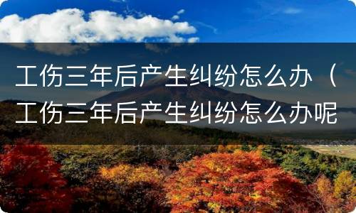 工伤三年后产生纠纷怎么办（工伤三年后产生纠纷怎么办呢）