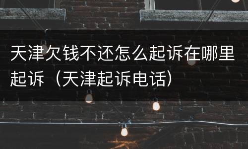 天津欠钱不还怎么起诉在哪里起诉（天津起诉电话）