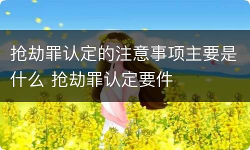 抢劫罪认定的注意事项主要是什么 抢劫罪认定要件