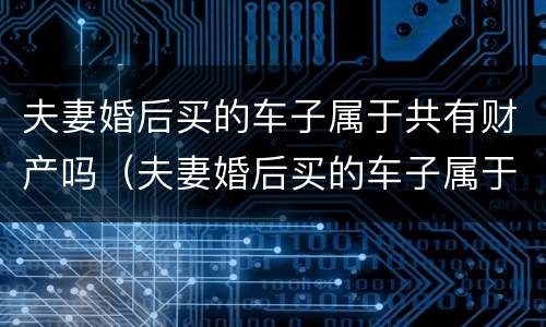 夫妻婚后买的车子属于共有财产吗（夫妻婚后买的车子属于共有财产吗）