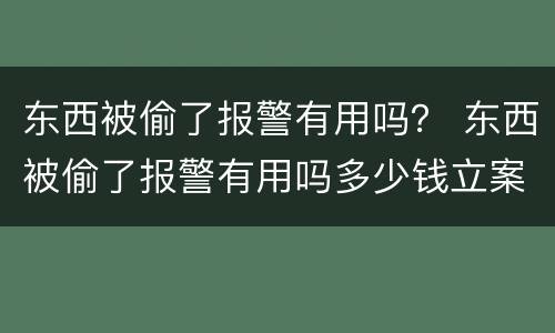 东西被偷了报警有用吗？ 东西被偷了报警有用吗多少钱立案