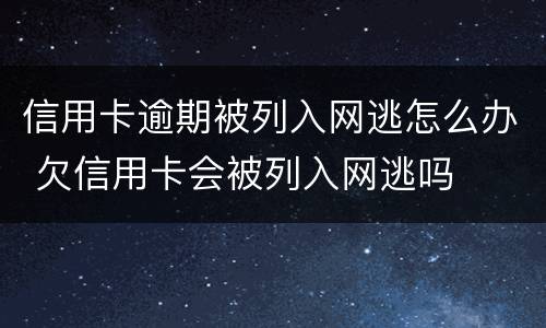 信用卡逾期被列入网逃怎么办 欠信用卡会被列入网逃吗