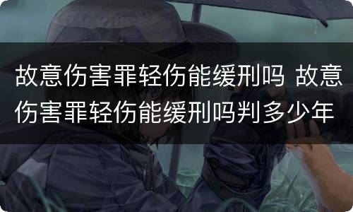 故意伤害罪轻伤能缓刑吗 故意伤害罪轻伤能缓刑吗判多少年