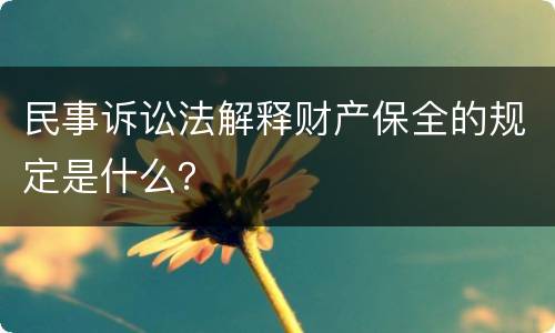 民事诉讼法解释财产保全的规定是什么？