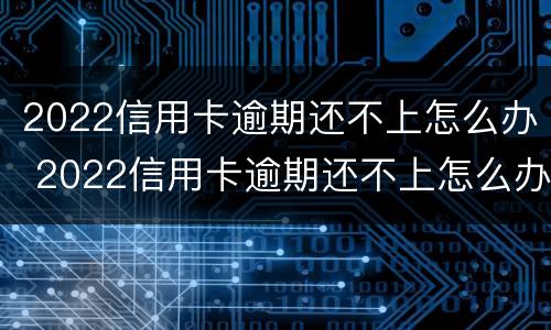 2022信用卡逾期还不上怎么办 2022信用卡逾期还不上怎么办呀
