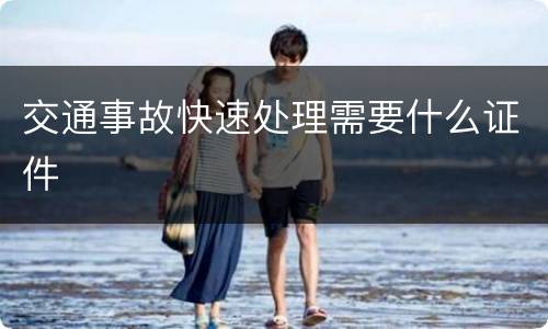 交通事故快速处理需要什么证件