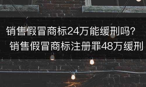 销售假冒商标24万能缓刑吗？ 销售假冒商标注册罪48万缓刑