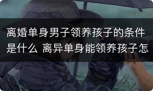离婚单身男子领养孩子的条件是什么 离异单身能领养孩子怎么入户口