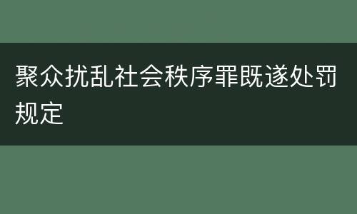 聚众扰乱社会秩序罪既遂处罚规定