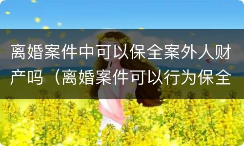 离婚案件中可以保全案外人财产吗（离婚案件可以行为保全吗）