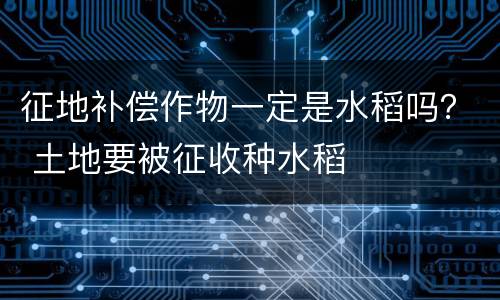征地补偿作物一定是水稻吗？ 土地要被征收种水稻