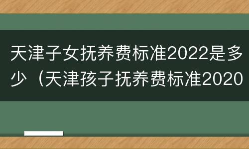 天津子女抚养费标准2022是多少（天津孩子抚养费标准2020）