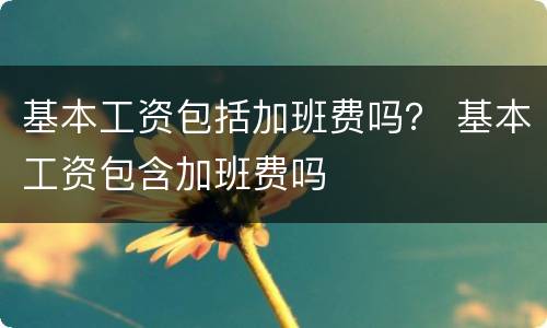 基本工资包括加班费吗？ 基本工资包含加班费吗