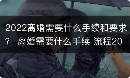2022离婚需要什么手续和要求？ 离婚需要什么手续 流程2022
