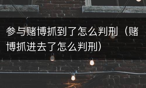 参与赌博抓到了怎么判刑（赌博抓进去了怎么判刑）