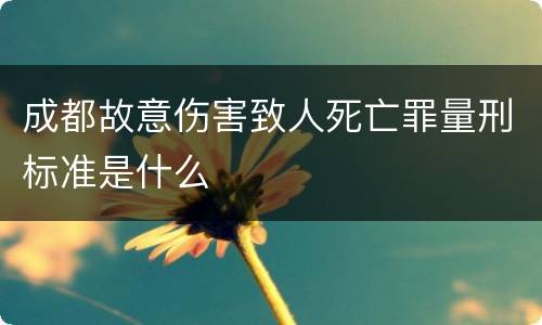 成都故意伤害致人死亡罪量刑标准是什么