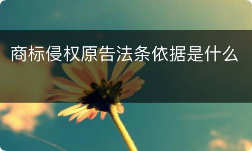 商标侵权原告法条依据是什么