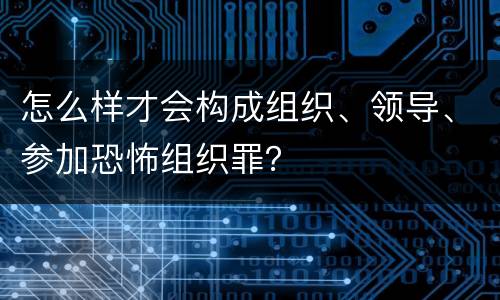 怎么样才会构成组织、领导、参加恐怖组织罪？