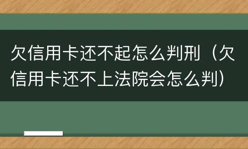 欠信用卡还不起怎么判刑（欠信用卡还不上法院会怎么判）