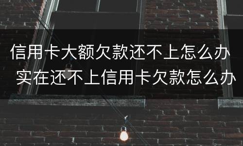 信用卡大额欠款还不上怎么办 实在还不上信用卡欠款怎么办