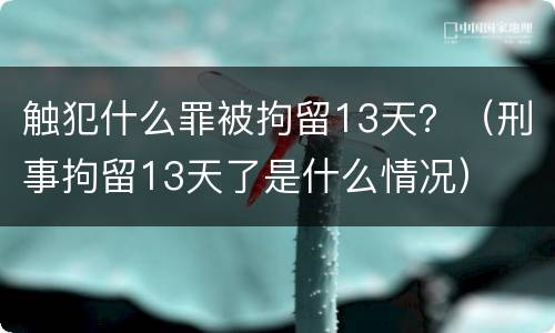 触犯什么罪被拘留13天？（刑事拘留13天了是什么情况）